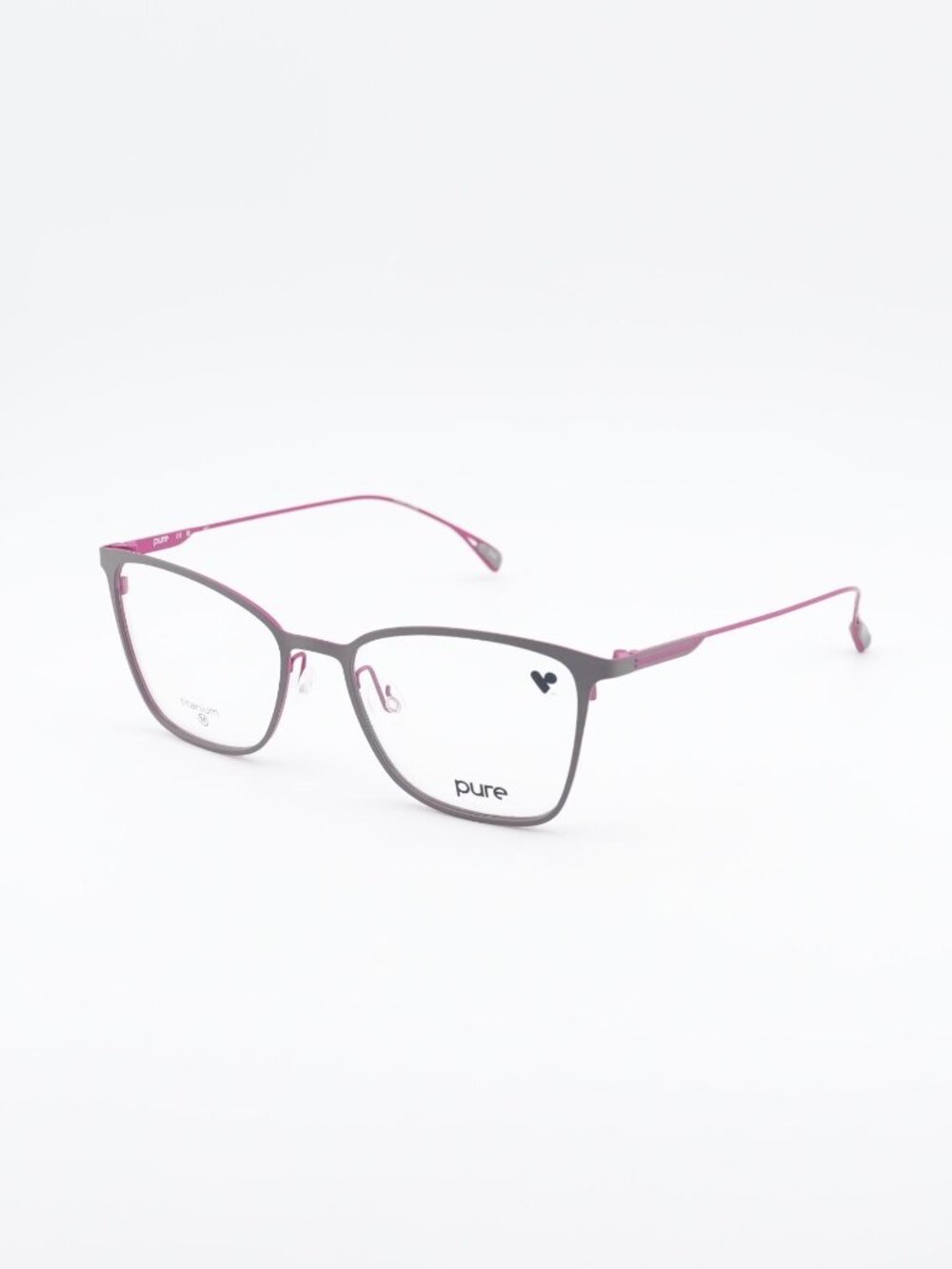 Pure P-5018 035 Eyeglasses Grey / Fuchsia 53mm Cat Eye Frame
